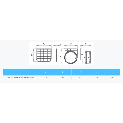 Komplet do odwodnienia liniowego- zaślepka i zaślepka z króćcem 130/90